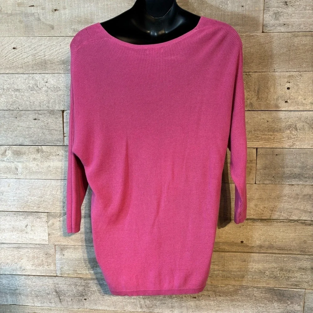 🛍️3/$30 Penmans women’s pink tight knit v-neck dolman  sleeved sweater size XL‎ - Picture 3 of 8